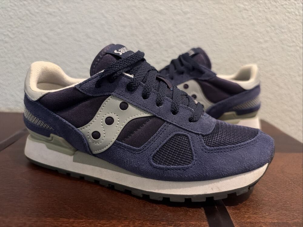 AUTHENTIC SAUCONY SHADOW ORIGINAL NAVY GRAY SNEAKERS 2108-523 SZ 7.5